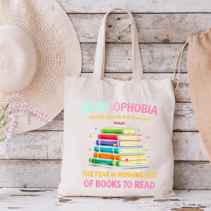 Abibliophobia Book Lovers Graphic Canvas Tote Bag