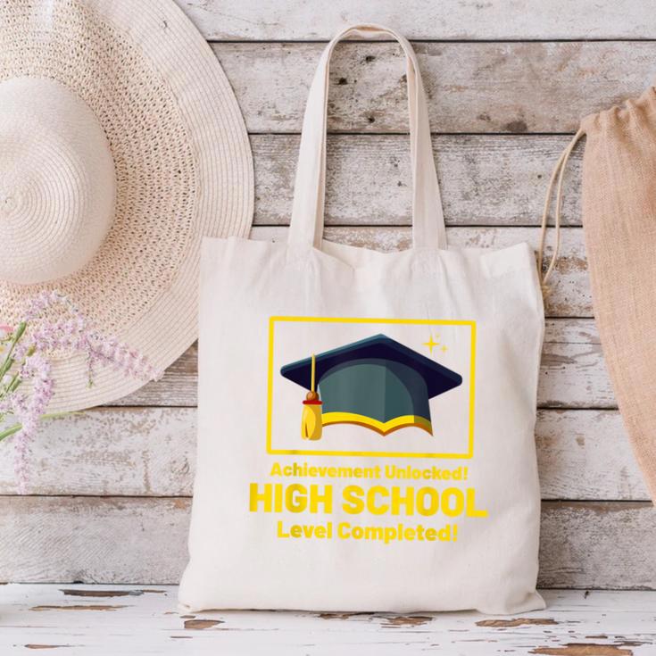 Achievement Unlocked High School Graduation Gamer Canvas Tote Bag
