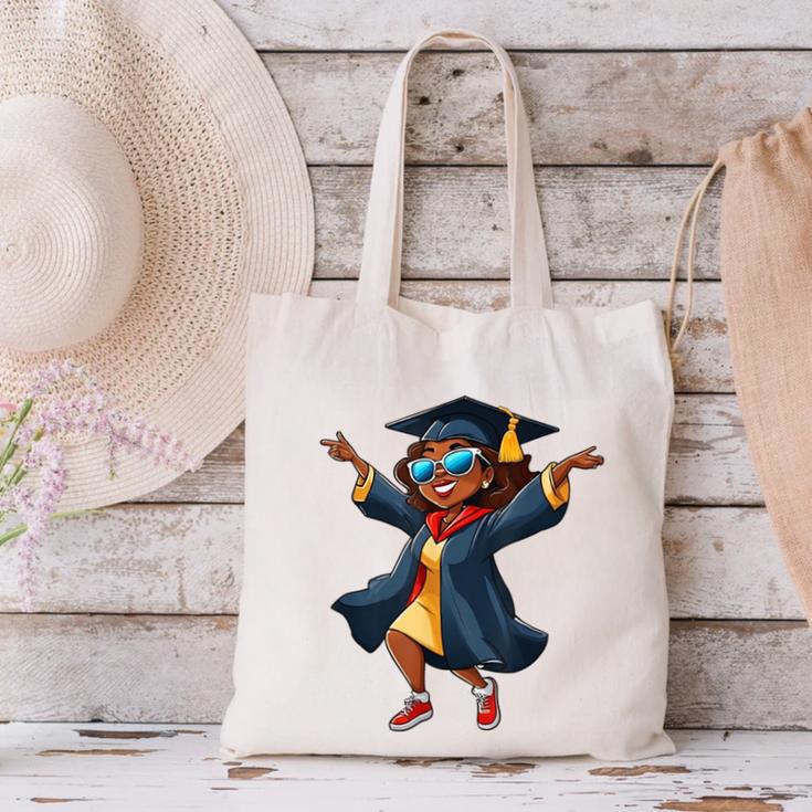 African American Woman Girl Graduation Class Canvas Tote Bag