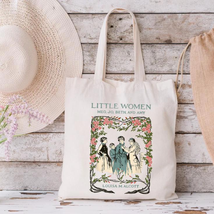 Alcott Little Women Characters Literature Book Illustration Canvas Tote Bag Alcott Little Women Characters Literature Book Illustration Canvas Tote Bag