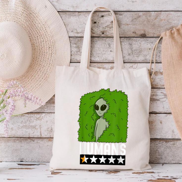 Alien Avoids Humans Sarcastic Introvert Humor Canvas Tote Bag