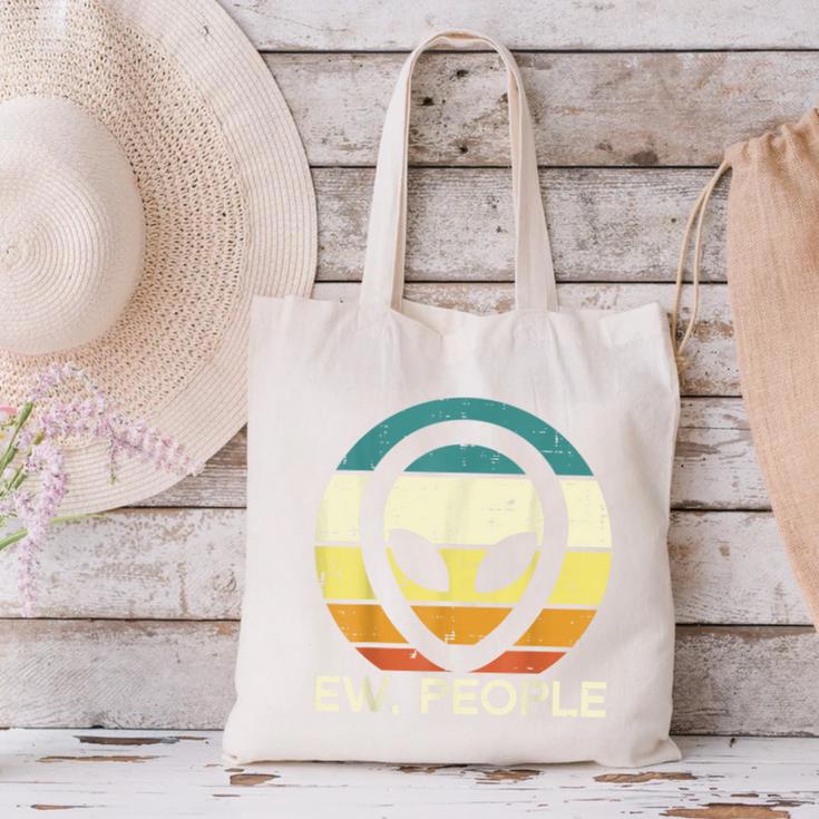 Alien Face Ew People Ufo Introvert Men Women Kids Teen Canvas Tote Bag