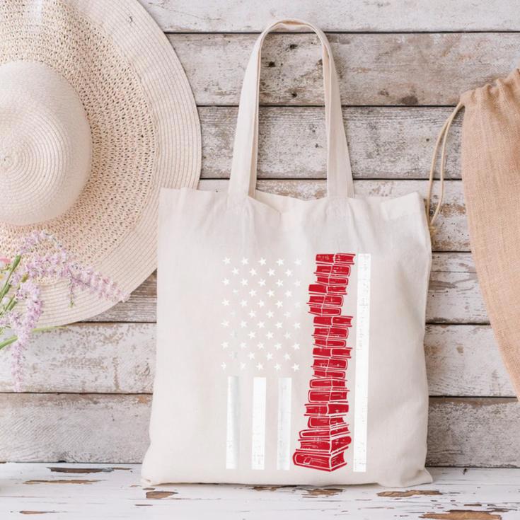 America Flag Read Book Reading Librarian Men Women Kids Canvas Tote Bag America Flag Read Book Reading Librarian Men Women Kids Canvas Tote Bag