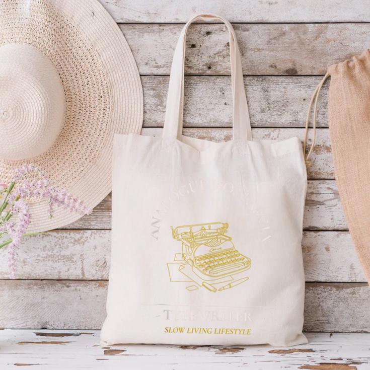 Analogue Nostalgia Typewriter Graphic Canvas Tote Bag