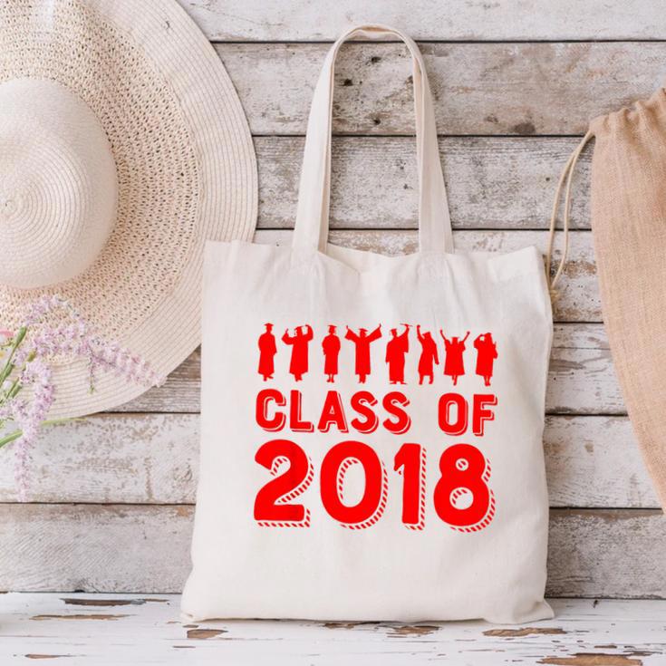 & Red Class Of 2018 Senior GraduationShirt Canvas Tote Bag