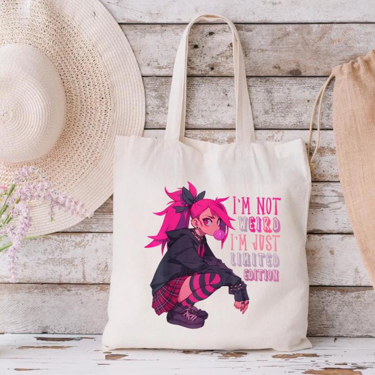 Anime Girl I'm Not Weird Just Limited Edition Introvert Goth Canvas Tote Bag Anime Girl I'm Not Weird Just Limited Edition Introvert Goth Canvas Tote Bag