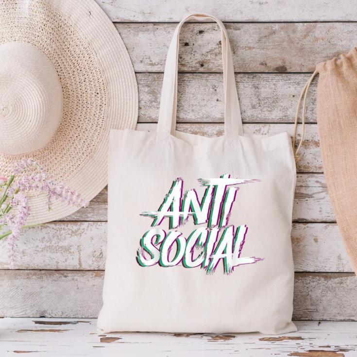 Anti Social Anti Social Club Introvert People Haters Canvas Tote Bag Anti Social Anti Social Club Introvert People Haters Canvas Tote Bag