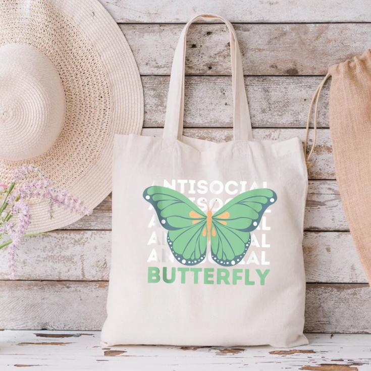 Anti-Social Introvert Butterfly Canvas Tote Bag Anti-Social Introvert Butterfly Canvas Tote Bag