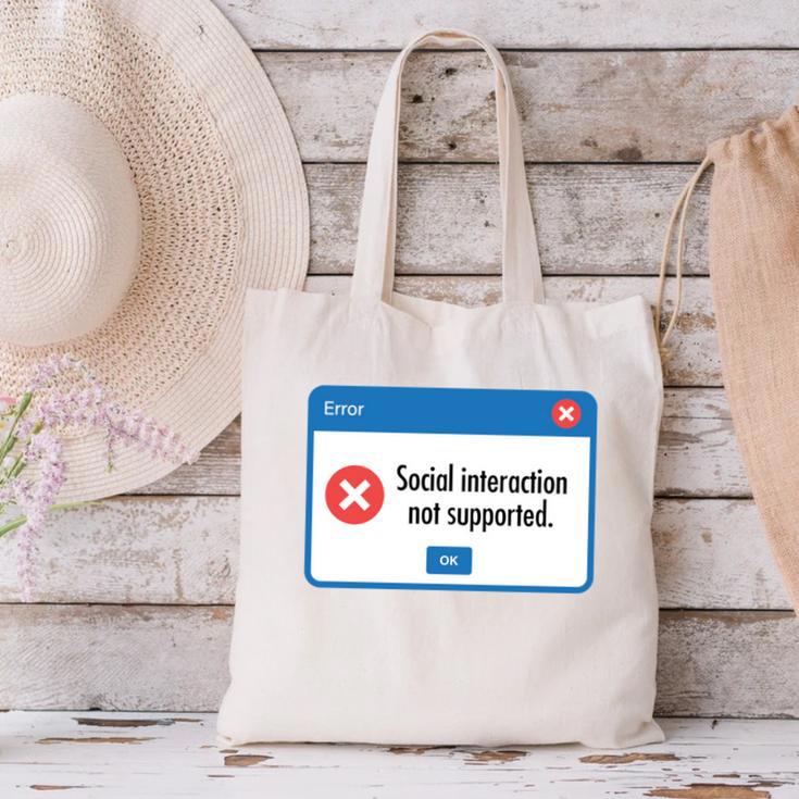 Anti Social Introvert Social Interaction Not Supported Canvas Tote Bag Anti Social Introvert Social Interaction Not Supported Canvas Tote Bag
