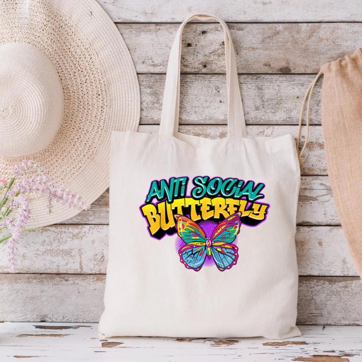 Antisocial Butterfly Shirts For Introvert Canvas Tote Bag Antisocial Butterfly Shirts For Introvert Canvas Tote Bag