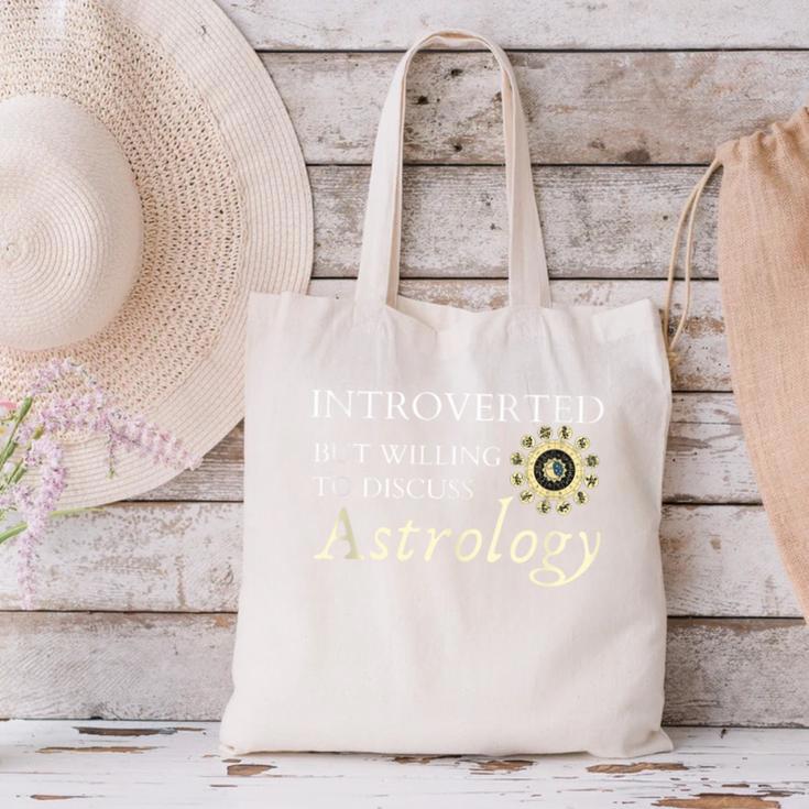 Astrology Quote For Introvert Astrologists Spirituality Canvas Tote Bag Astrology Quote For Introvert Astrologists Spirituality Canvas Tote Bag