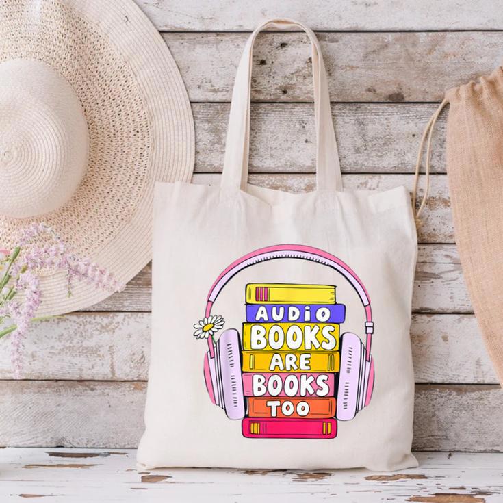 Audiobooks Are Books Too – Bookworm Nerd Reading Geek Canvas Tote Bag