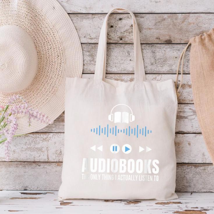 Audiobooks Listener Book Reading Lover Fun Canvas Tote Bag