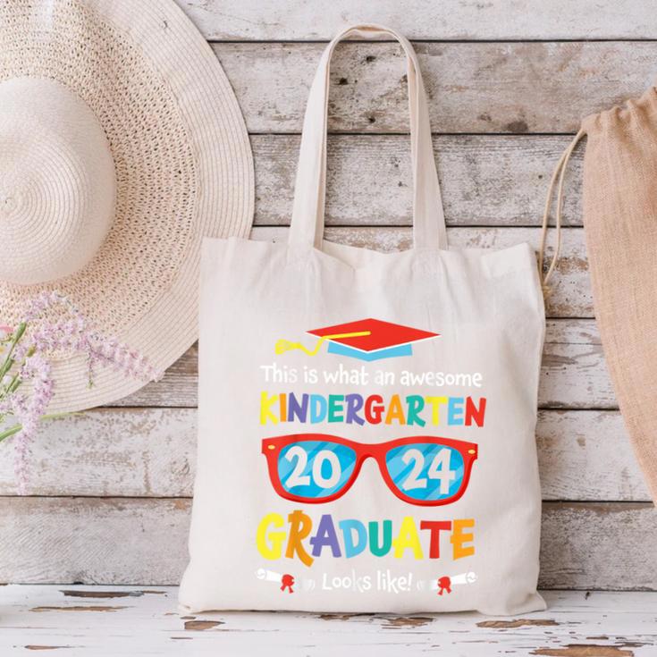 Awesome Kindergarten Graduate Looks Like 2024 Graduation Canvas Tote Bag