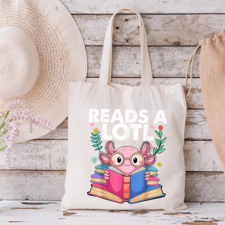 Axolotl Books Readsalotl Reading Bookworm Boys Girls Canvas Tote Bag