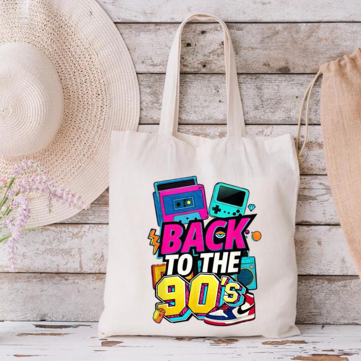 Back To The 90s Nostalgia Cassette Game Console Boombox Canvas Tote Bag