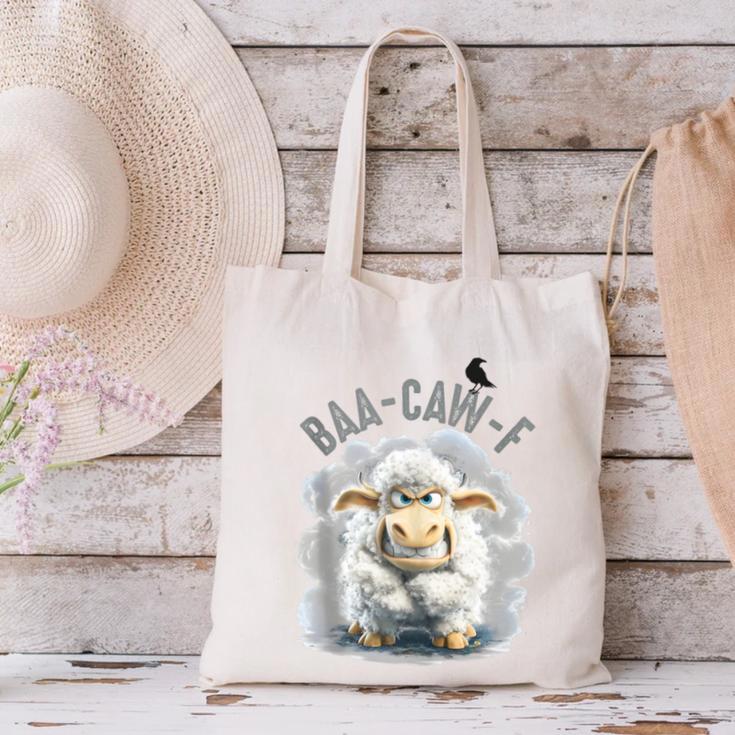 Back Off – Sheep Baa Crow Caw Pun For Introverts Canvas Tote Bag
