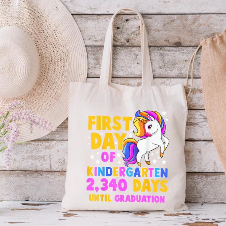 Back To School First Day Of Kindergarten Graduation Unicorn Canvas Tote Bag