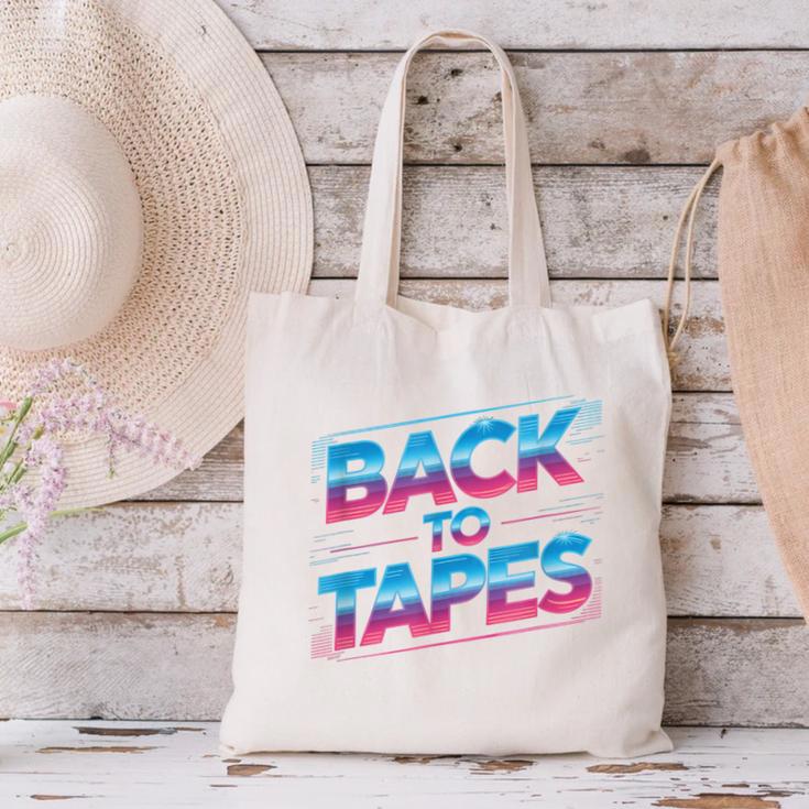 Back To Tapes Retro 80s Cassette Mixtape Nostalgia Canvas Tote Bag