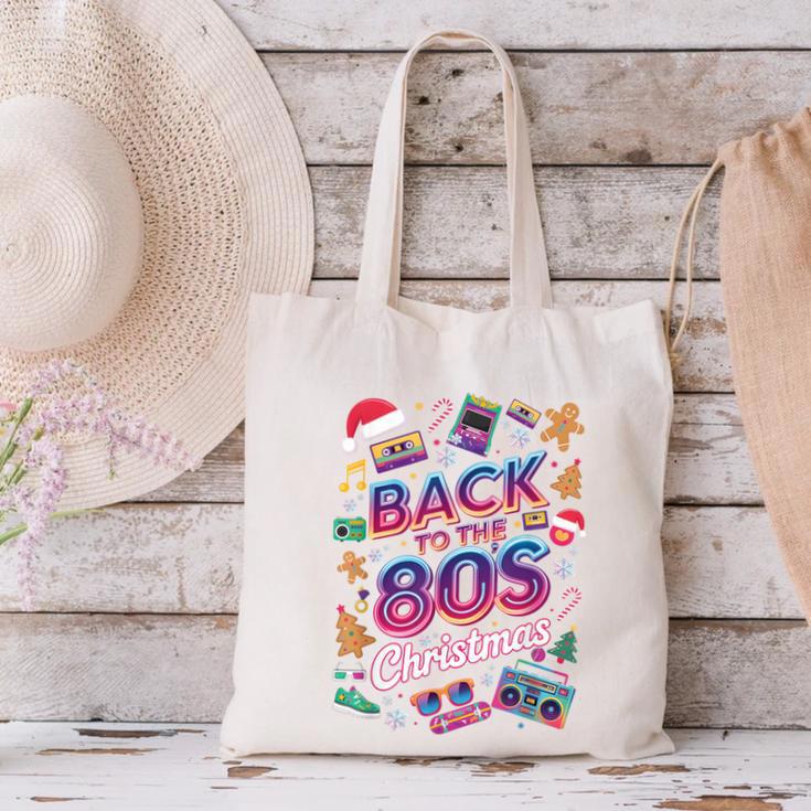 Back To-The 80 s Christmas Retro Cassette Boombox Nostalgia Canvas Tote Bag