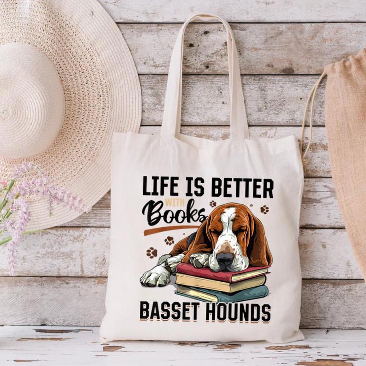 Basset Hound Dog Breed Life Is Better With Books And a For Men Women Girls Kids Canvas Tote Bag Basset Hound Dog Breed Life Is Better With Books And a For Men Women Girls Kids Canvas Tote Bag