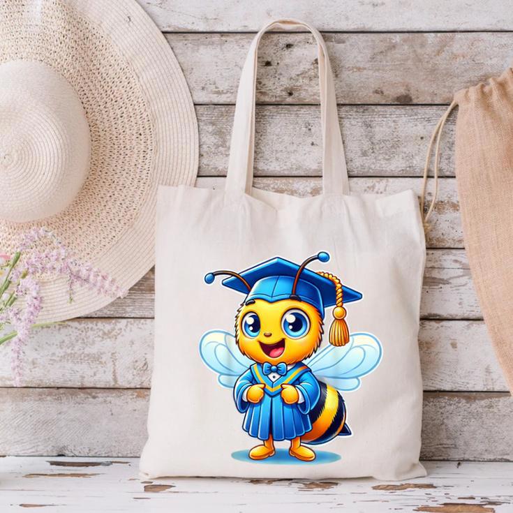Bee Graduation Cute Kindergarten Elementary High School Canvas Tote Bag