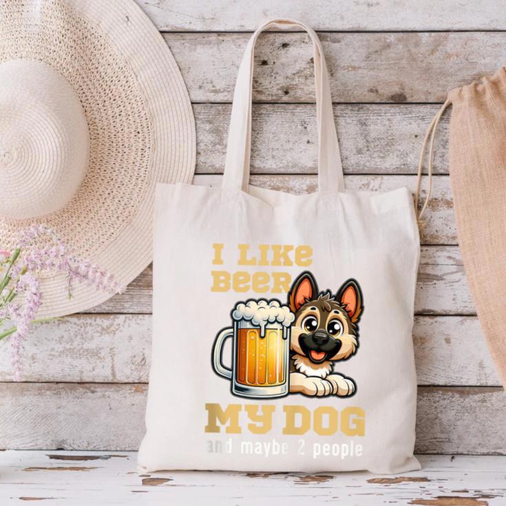I Like Beer My Dog And Maybe 2 People Introvert Pun Canvas Tote Bag I Like Beer My Dog And Maybe 2 People Introvert Pun Canvas Tote Bag