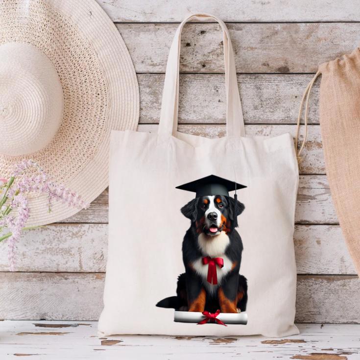 Bernese Mountain Dog Graduation Cap Graduate Training School For Men Women Girls Kids Canvas Tote Bag