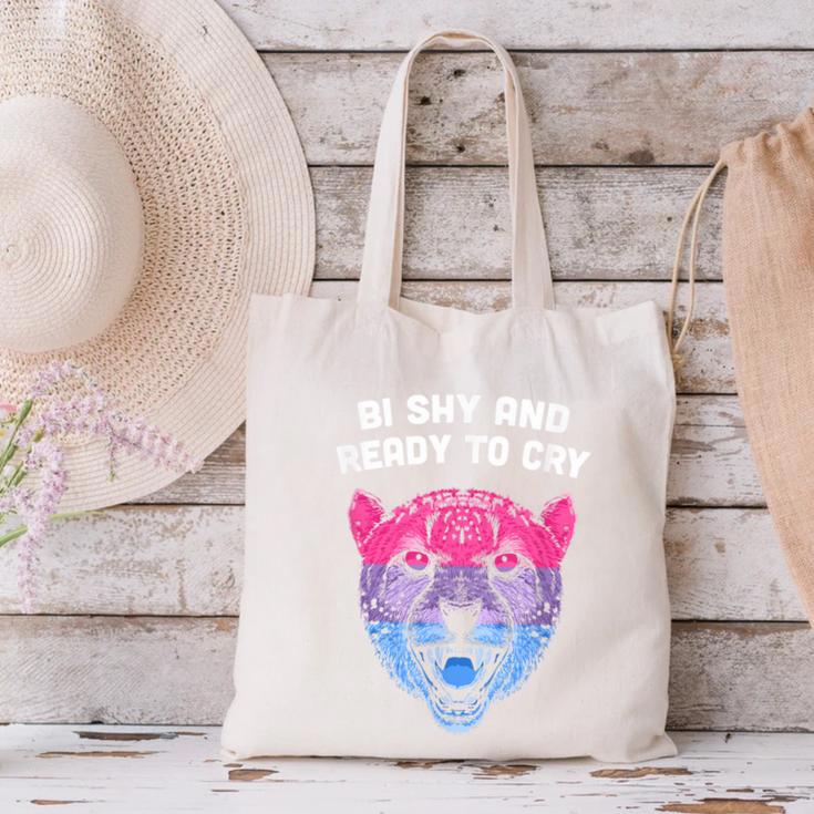 Bi Shy And Ready To Cry Bisexual Introvert Bi Pride Canvas Tote Bag Bi Shy And Ready To Cry Bisexual Introvert Bi Pride Canvas Tote Bag