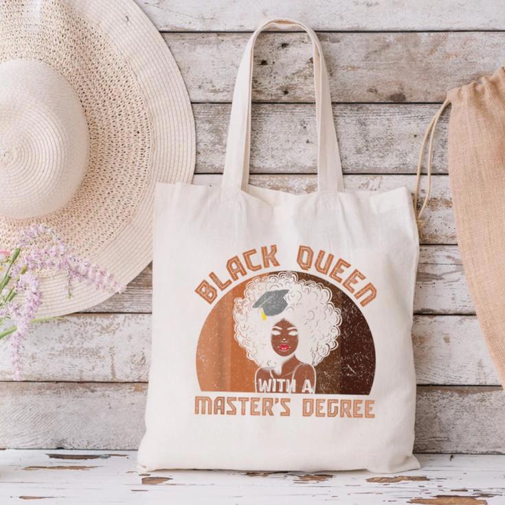 Black Queen With a Masters Degree Melanin Girls Graduation Canvas Tote Bag