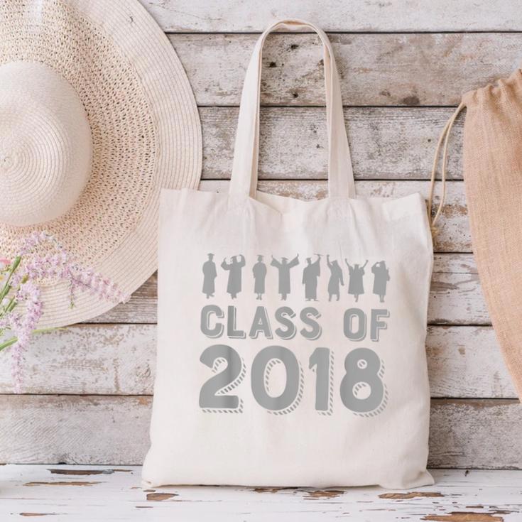 Blue & Grey Class Of 2018 Senior GraduationShirt Canvas Tote Bag