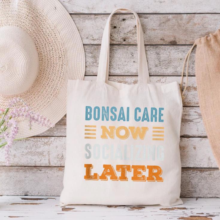 Bonsai Care Now Minimal Socializing Introvert Vintage Canvas Tote Bag Bonsai Care Now Minimal Socializing Introvert Vintage Canvas Tote Bag