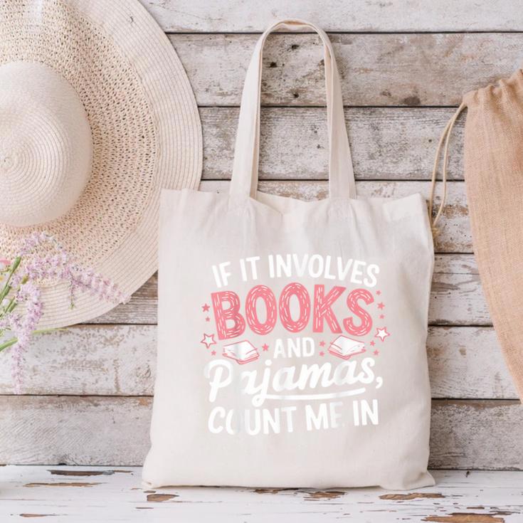 Book & Pajamas Humorous Book Lover Reading Bedtime Canvas Tote Bag