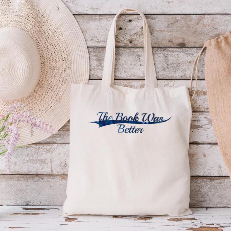 The Book Was Better Reading Lover Vintage Varsity Canvas Tote Bag