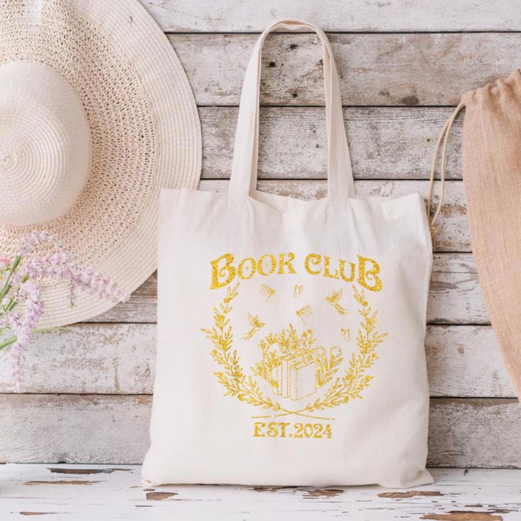 Book Club Since Reading Club EST 2024 Book Lover Social Club Canvas Tote Bag