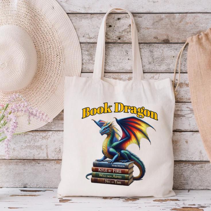 Book Dragon Mark Minson's Books Canvas Tote Bag