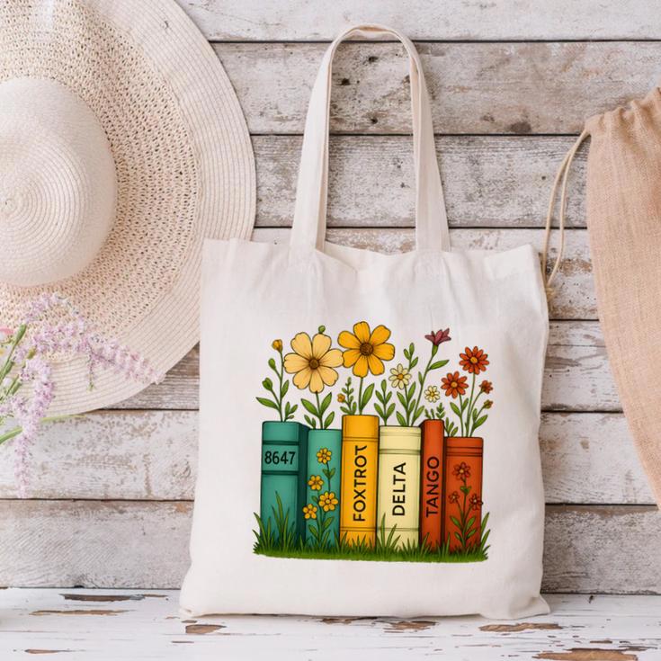 Book Flower 8647 Foxtrots Deltas Tangos Canvas Tote Bag