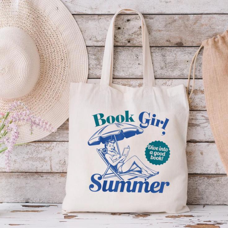Book Girl Summer Bookish Beach Canvas Tote Bag Book Girl Summer Bookish Beach Canvas Tote Bag