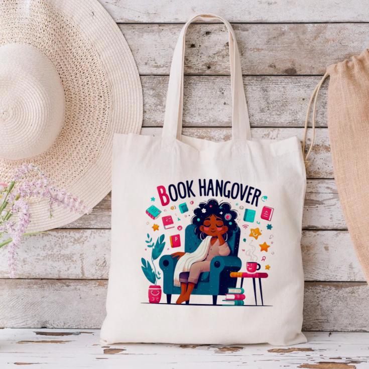 Book Lover Graphic Tee Book Hangover Premium Tri-Blend Canvas Tote Bag