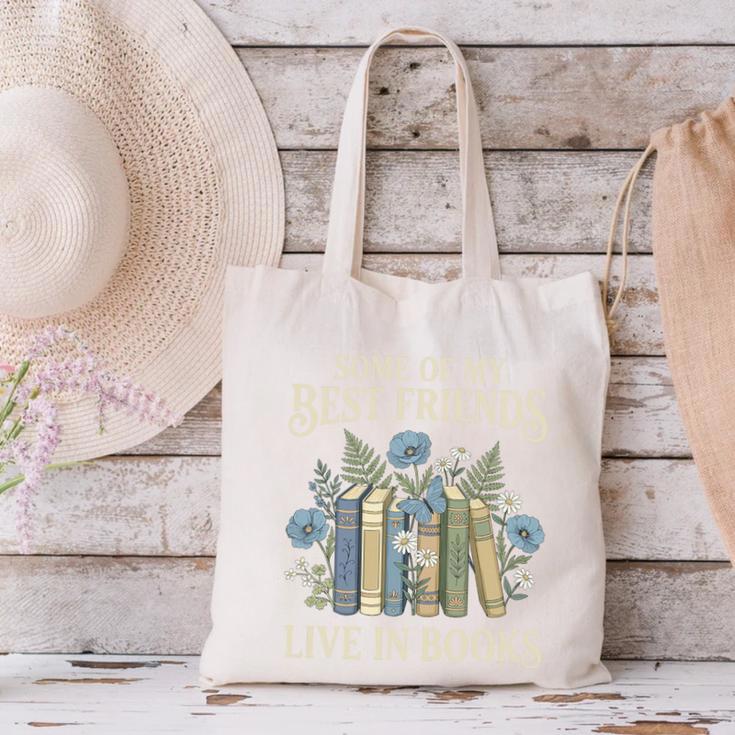 Book Lover Vintage Botanical Friends Premium Tri-Blend Canvas Tote Bag