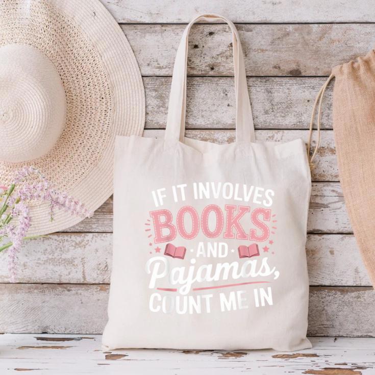 Book And Pajamas Humorous Book Lover Reading Bedtime Canvas Tote Bag