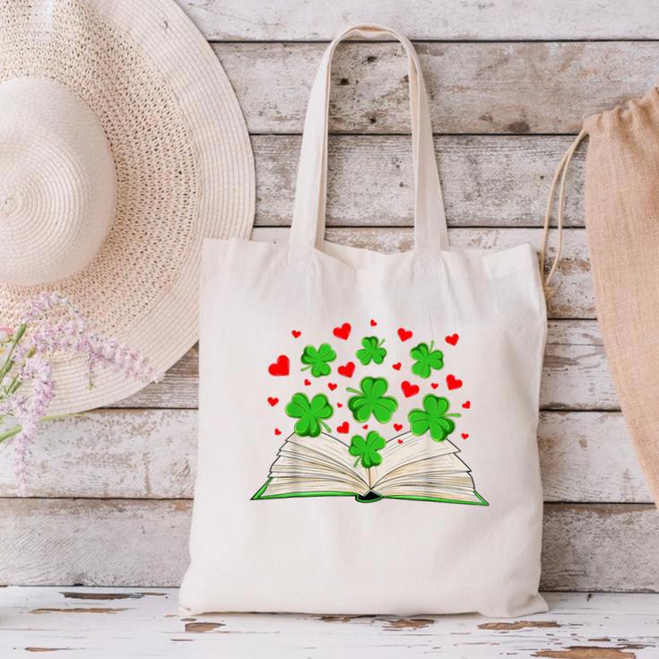 Book With Shamrocks Librarian Saint Patrick's Day Kids Canvas Tote Bag