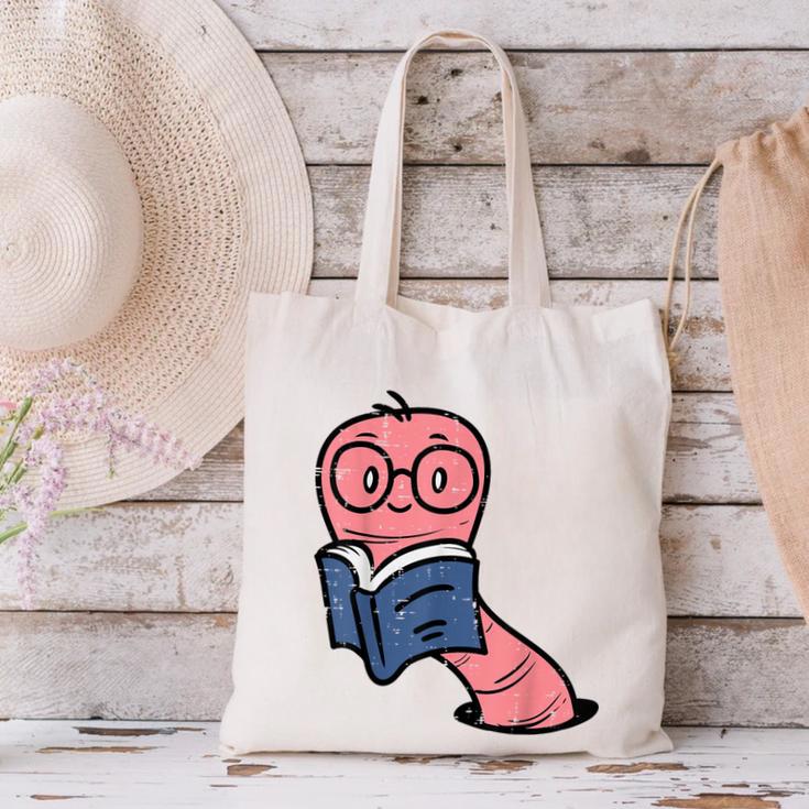 Book Worm Pun Read Reading Librarian America Men Women Kids Canvas Tote Bag