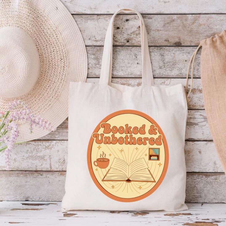 Booked & Unbothered Book Lover Tee Canvas Tote Bag