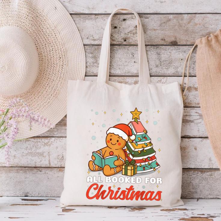 All Booked For Christmas Gingerbread Christmas Tree Book Kid Canvas Tote Bag