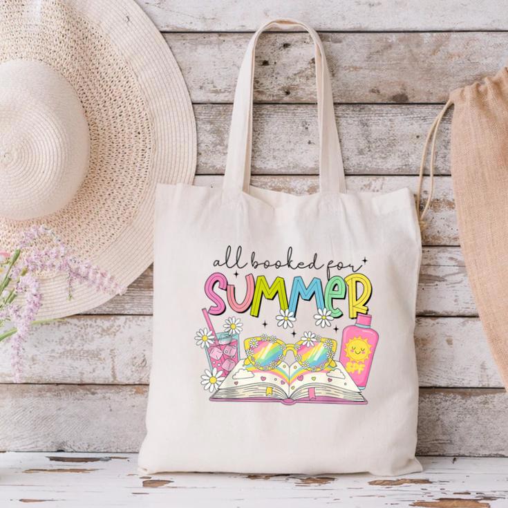 All Booked For Summer Reading Beach Floral Bookish Book Girl Canvas Tote Bag