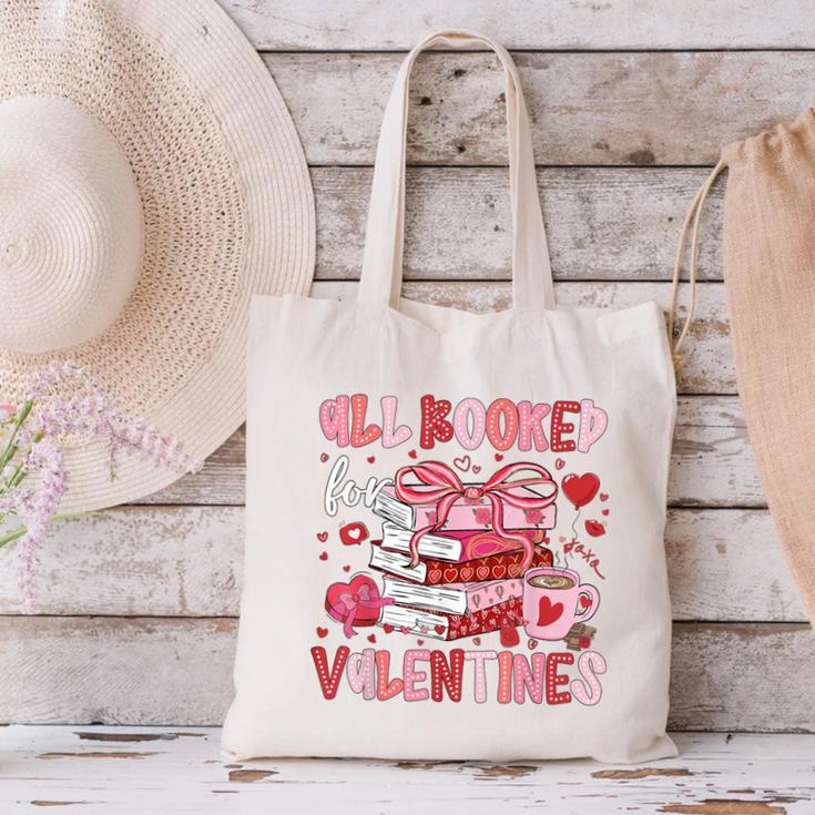 All Booked For Valentines Book Coffee Teacher Women Canvas Tote Bag