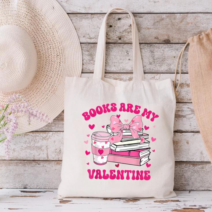 All Booked For Valentines Book Reading Coquette Bow Canvas Tote Bag