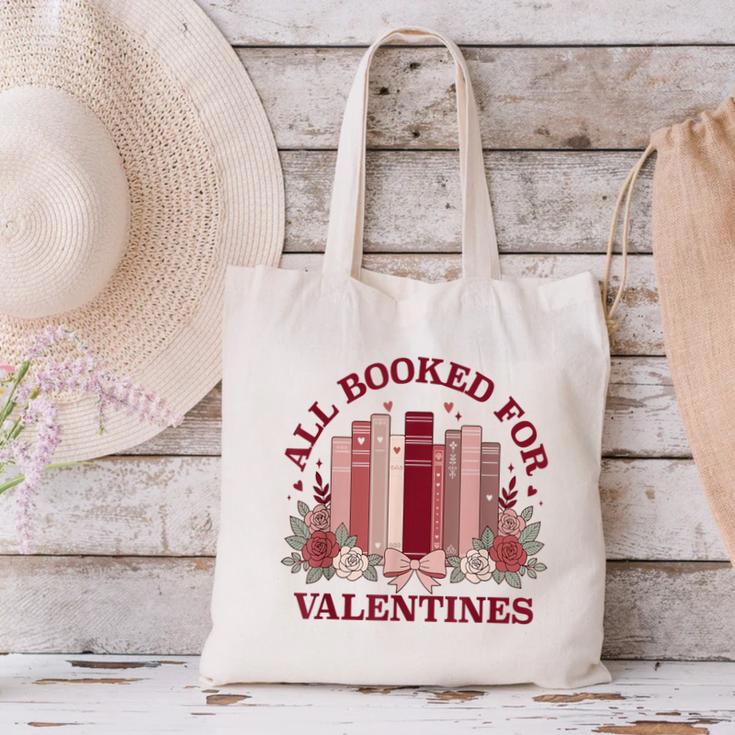 All Booked For Valentines Day Bookish Readers Book Lovers Canvas Tote Bag