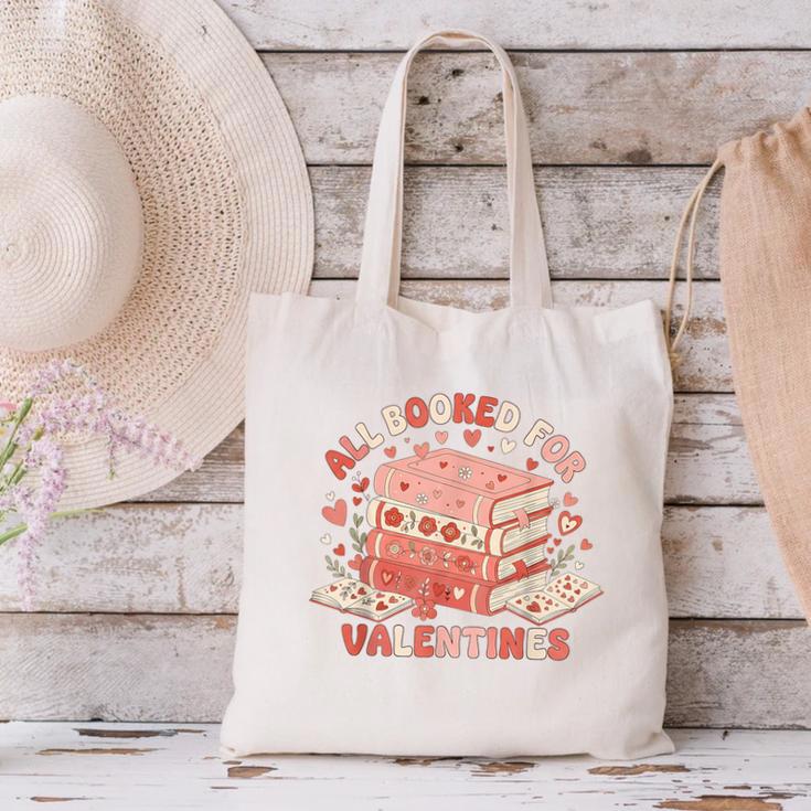 All Booked For Valentine’s Day Readers Teachers Bookworms Canvas Tote Bag